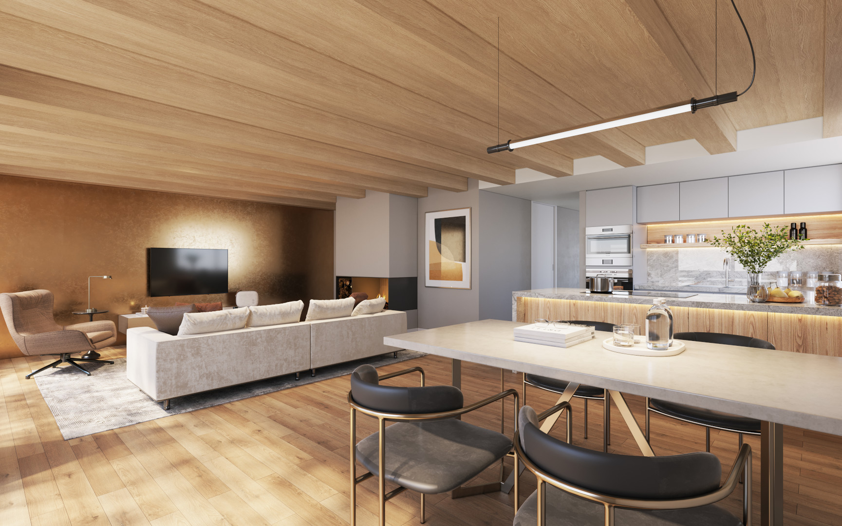 3 Zimmer Penthouse Wohnbereich